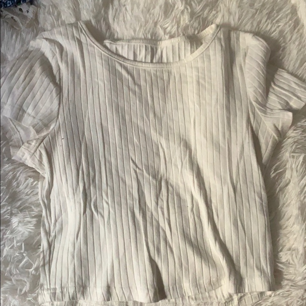 White rubbed crop top